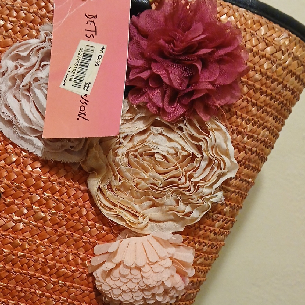 Betsey Johnson Orange Floral Tote Bag - Picture 5 of 11